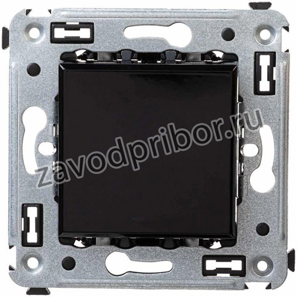 Выключатель 1-кл. 2мод. СП Avanti "Черный квадрат" 16А IP20 черн. DKC 4402103