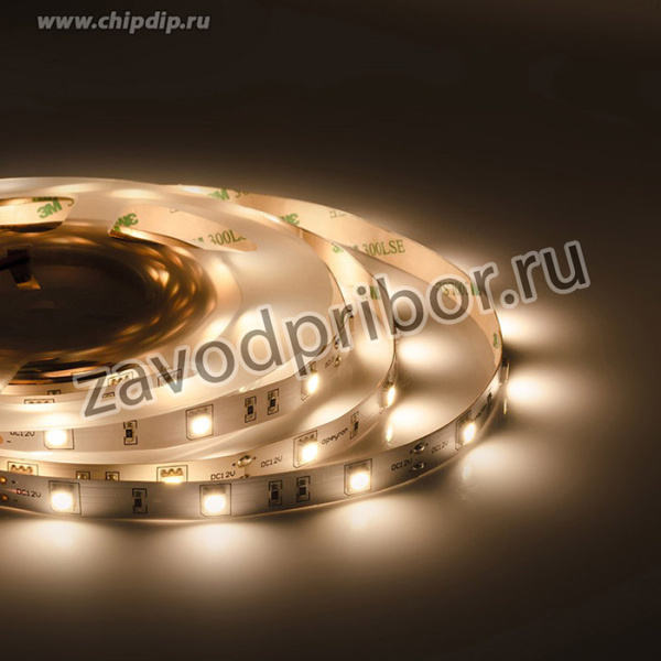 00-437 Светодиодная лента 12В, ПРО, 7,2Вт/м, smd5050, 30д/м, IP20, 600Лм/м, подложка 10мм, 5м, 3000К