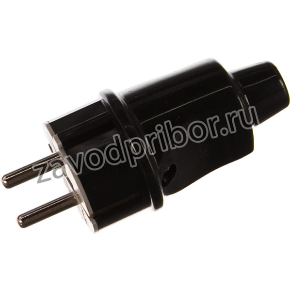 Вилка ВР31 черная разборная с з/к, 250В 16А 4606400419785