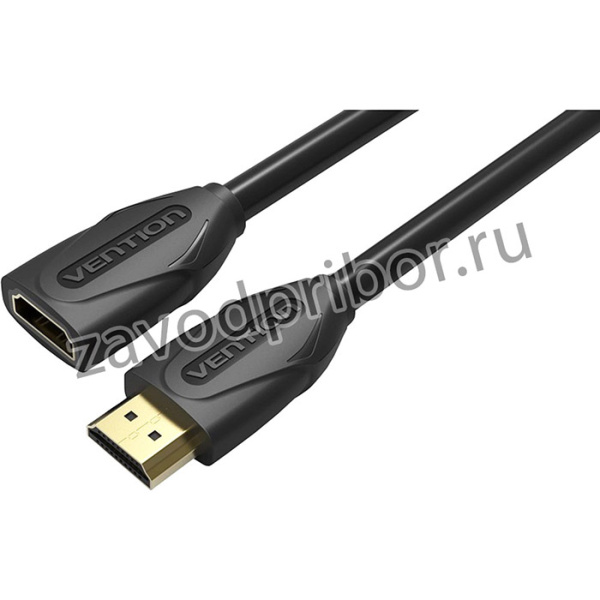 Удлинитель Vention HDMI(f)/HDMI(m) - 5 м (VAA-B06-B500), Кабель-удлинитель Vention HDMI High speed v1.4 with Ethernet 19F/19M - 5м Black Edi
