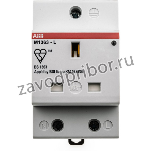 2CSM258163R0721 M1363-L, Grey 1 Gang Plug Socket, 13A, Type G - British, Indoor Use