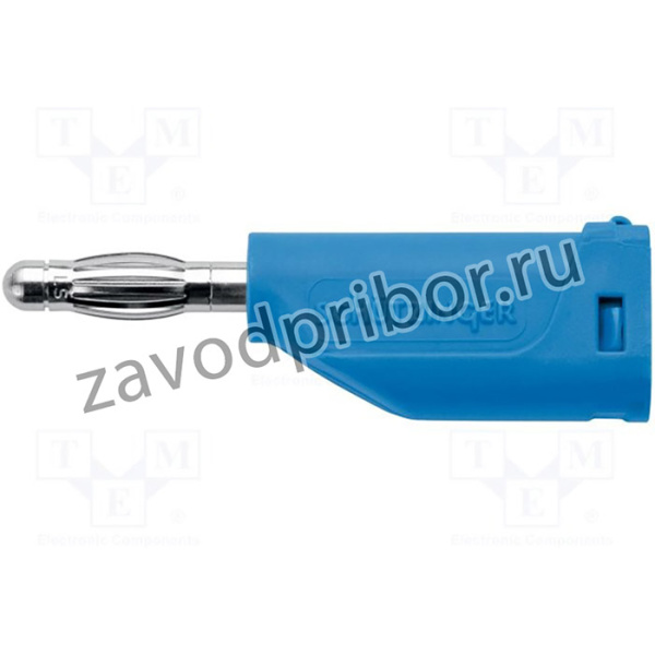 FK 15 L NI / 1 / BL, Вилка, "банан" 4мм, 16А, 33ВAC, 70ВDC, синий, Диам.кабеля макс: 4мм
