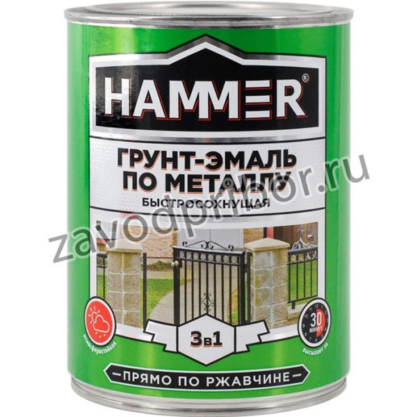 Грунт-эмаль по металлу 3 в 1 б/с голубая 0,9 кг / 6 ЭК000116558