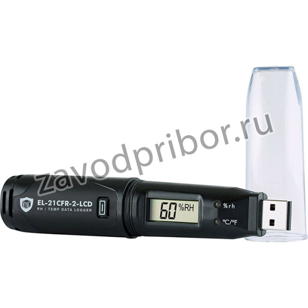 EL-21CFR-2-LCD, Регистратор данных; температуры,влажности; ±0,55°C; ±2,25%; IP67