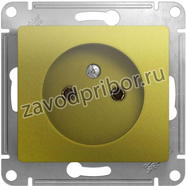 Розетка 1-м СП Glossa 16А IP20 250В без заземл. механизм фисташк. SE GSL001041