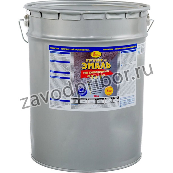 ГРУНТ- ЭМАЛЬ ПО РЖАВЧИНЕ 3 В 1 ЧЕРНАЯ 20 Л 661