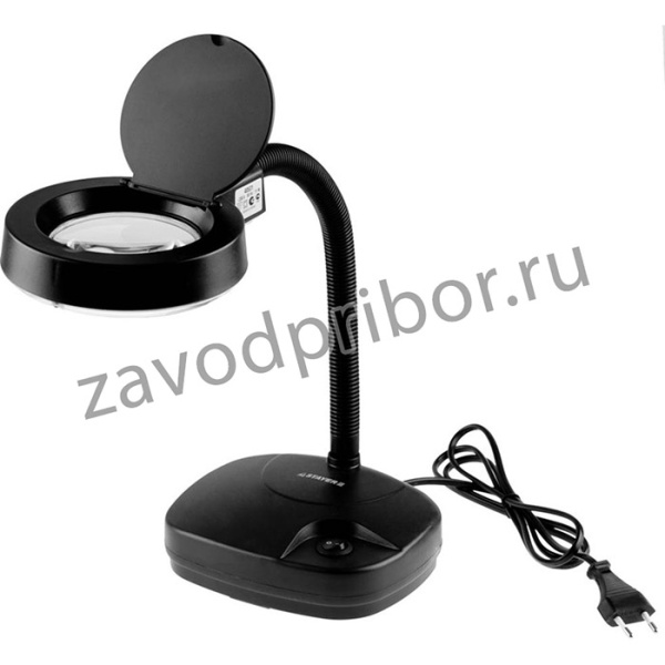 40531, STAYER MagPro 3х/8-и кратная, с подсветкой, питание от сети 220В, на гибком штативе, лупа (40531)