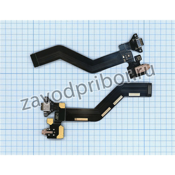 Шлейф разъема питания с аудио разъемом для Meizu Pro 6 черный