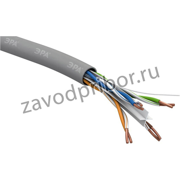 Кабель витая пара ЭРА U/UTP 4x2x23 AWG Cat 6 CU PVC 305 метров Б0053023