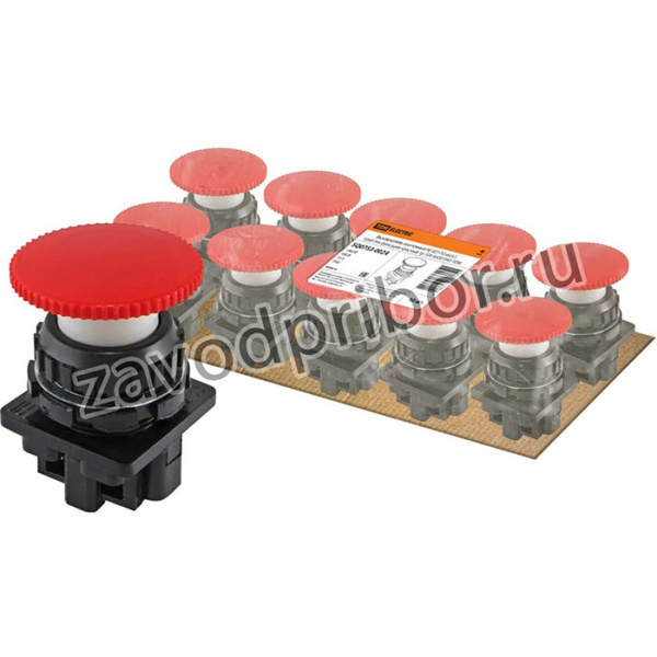 Выключатель кнопочный КЕ 021-У2-исп.5 гриб без фиксации красный 1р 10A 660B IP40 SQ0753-0024