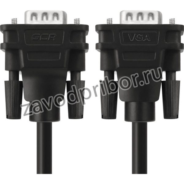 GCR-VM2VM1-1.8m, GCR Кабель PROF SVGA 1.8m чёрный, позолоченные контакты, OD6.0mm, 15M / 15M, 28/28 AWG, двойной экра