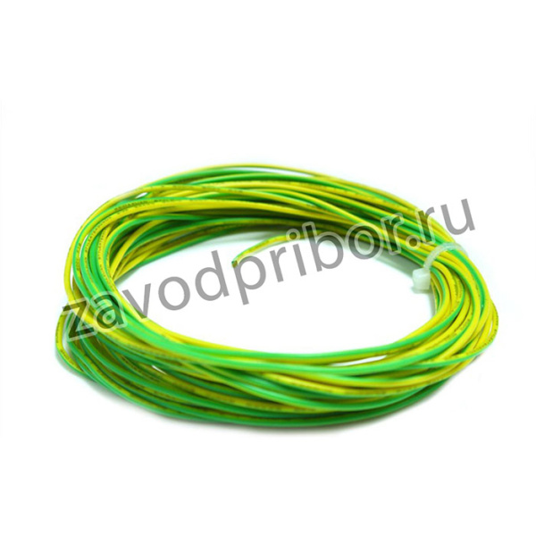 Провод силиконовый 24AWG 0,2 мм кв 10 м ( желто-зеленый)