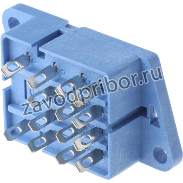 Розетка для монтажа на панель под пайку для реле 55.32, 55.34; монтажный фланец; в комплекте металлическая клипса 094.51