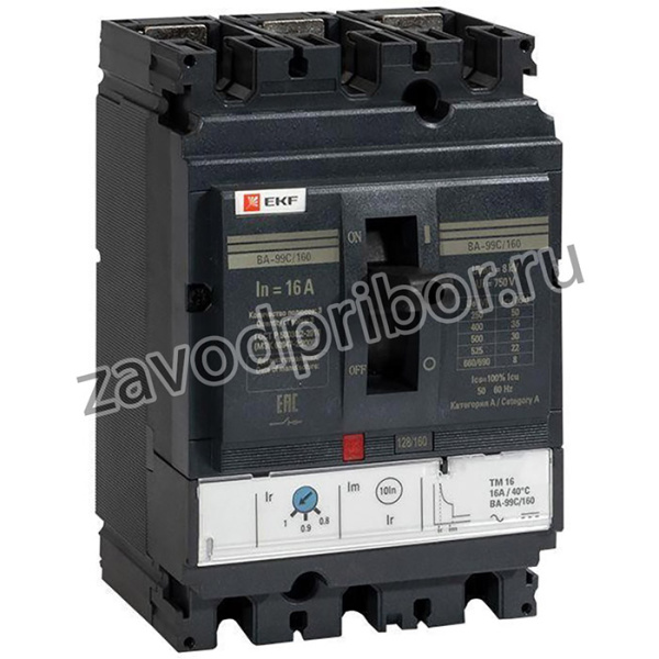 Выключатель автоматический 3п 160/16А 36кА ВА-99C Compact NS PROxima EKF mccb99C-160-16