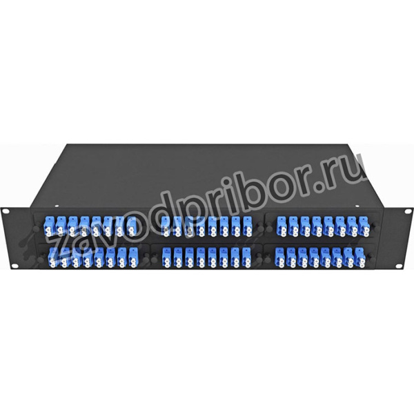 Оптический стоечный кросс 19, одномодовый, укомплектованный, КРС-Top-2U-96LC/U-OS2-BK