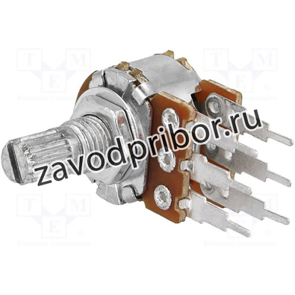 R16148-1B-3-B220K, Потенциометр: осевой, однооборотный, 220кОм, 125мВт, ±20%, THT, 6мм