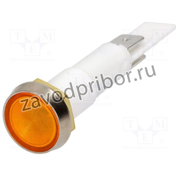 AE-C027500NAF, Индикат.лампа: с неоновой лампой, плоский, 230ВAC, Отв: d10мм