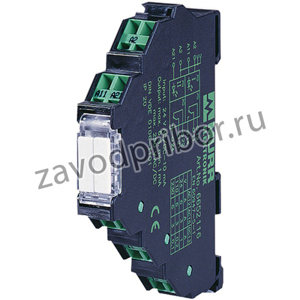 6652102, DIN Rail Mount Interface Relay, 24V dc Coil, 6A Load Current, 2CO (SPDT), 2 Pole
