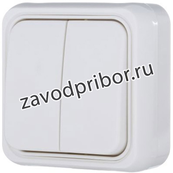 Выключатель 2-кл. сх.5 открытой установки белый 811104