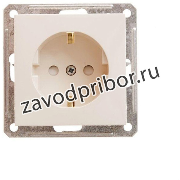 Розетка 1-м СП W59 16А IP20 с заземл. защ. шторки механизм сл. кость SE RS16-152-2-86