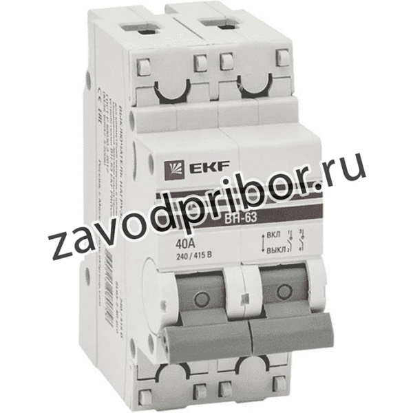 SL63-2-40-pro, Выключатель Нагрузки 2П 40А EKF PROxima ВН-63