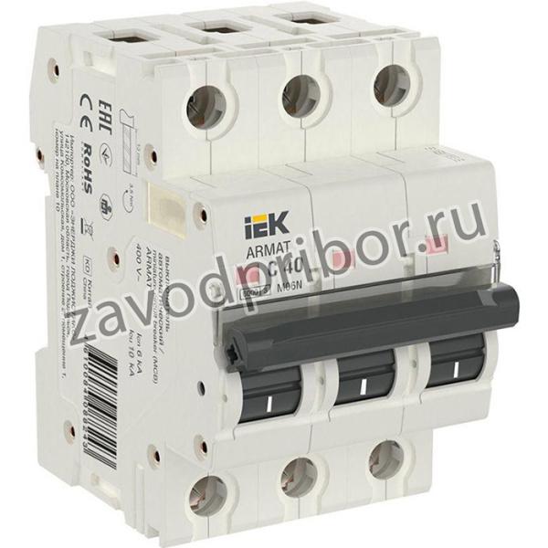 Выключатель автоматический модульный 3п C 40А M06N ARMAT IEK AR-M06N-3-C040