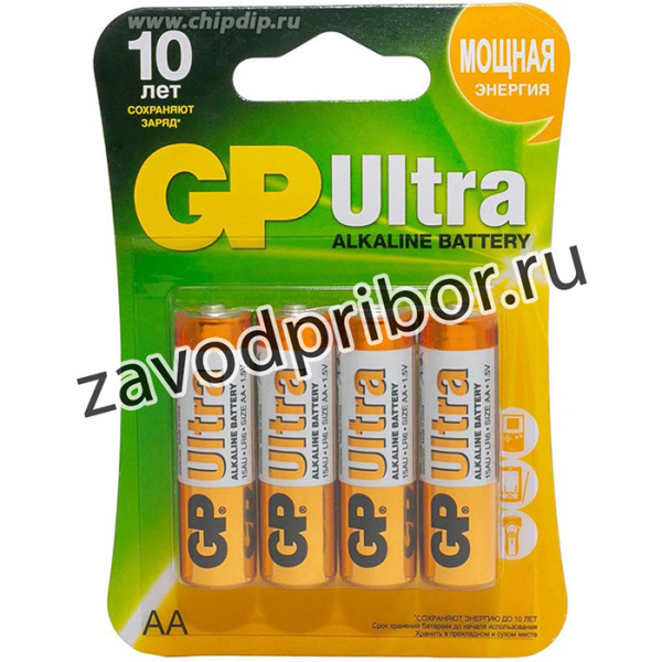 Батарейка GP Ultra Alkaline АА (LR6) 4 шт. (15АU-CR4)