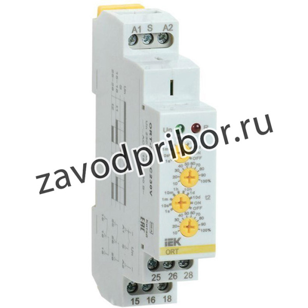 Реле времени ORT 2 контакта 230В AC с независим. уставками IEK ORT-2T-AC230V