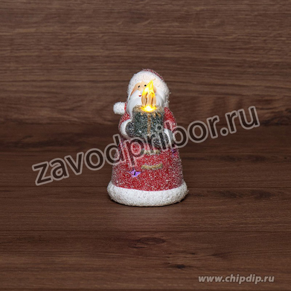 505-008, Керамическая фигурка Дед Мороз со свечкой 7х7х12 см