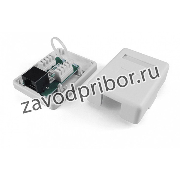 SB1-1-8P8C-C5e-WH, Hyperline SB1-1-8P8C-C5e-WH Розетка компьютерная RJ-45(8P8C), категория 5e, одинарная, внешняя, Dual