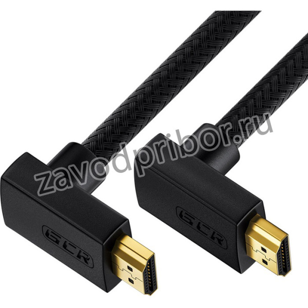 GCR-53275, GCR Кабель 2.0m HDMI 2.0, M верхний угол/M верхний угол, черный нейлон, HDR 4:2:2, Ultra HD, 4K 60 f