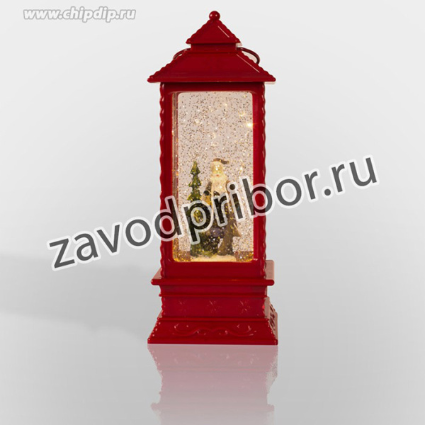 501-062, Декоративный LED-фонарь с эффектом снегопада и подсветкой Дед Мороз, теплое белое свечение NEON-NIGH