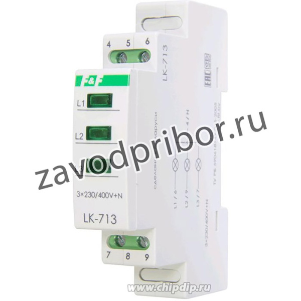 LK-713, Указатель напряжения трехфазный зеленый/зеленый/зеленый