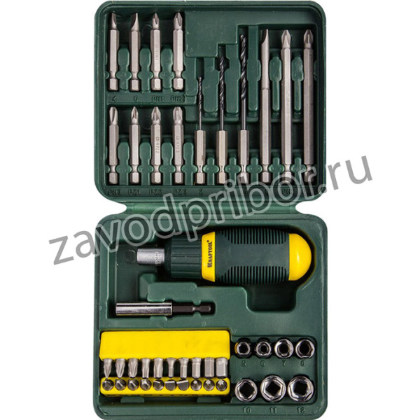 25556-H43, KRAFTOOL Kompakt-43 с насадками 43 предм., Реверсивная отвертка (25556-H43)