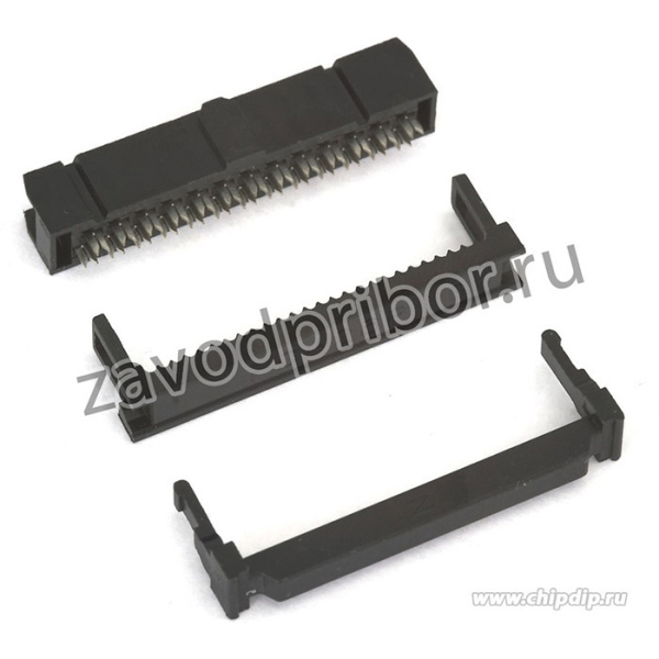 IDC-26F (DS1016-26), Розетка 2.54мм на шлейф 26 pin с фиксатором кабеля
