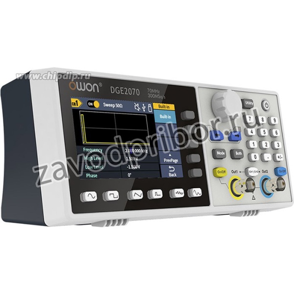 DGE2070 двухканальный генератор сигналов 70 МГц с русским интерфейсом
