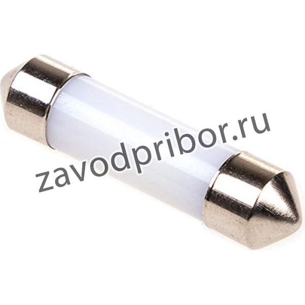 Автолампа диод T11C5W 12V 3 LED HP 6W с цоколем с трубкой 36мм 2-конт Белая Салон, номер S08201165