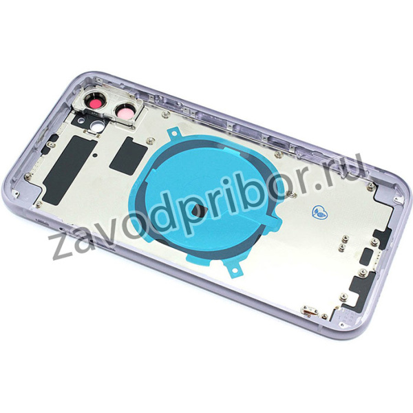Задняя крышка (корпус) в сборе с рамкой для Apple iPhone 11 фиолетовая