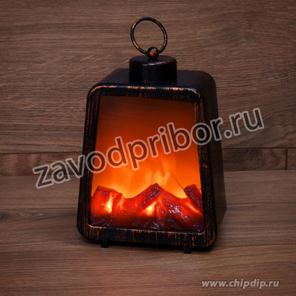 511-034, Светодиодный камин Лофт USB с эффектом живого огня 17х10х24.5 см