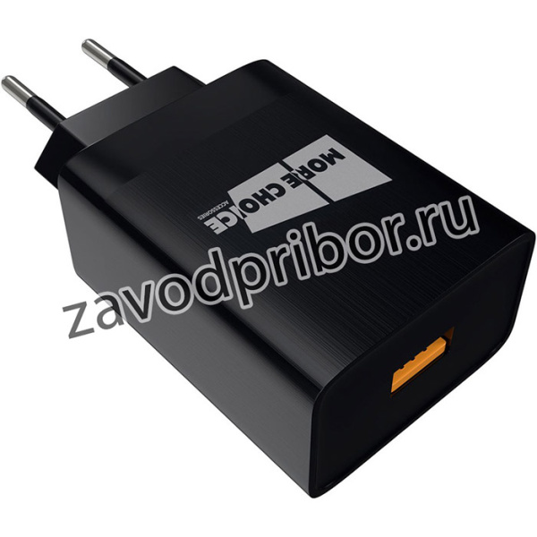 Зарядное устройство СЗУ 1USB 3.0A QC3.0 для Type-C быстрая зарядка More choice NC52QCa (Black)