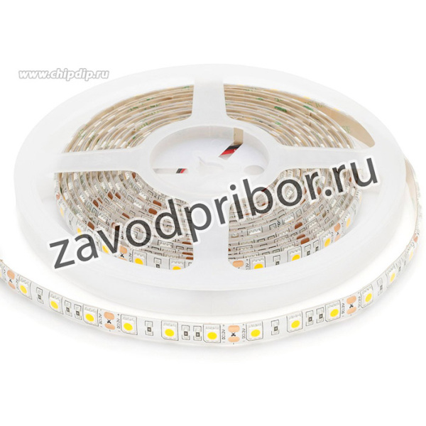 00-11 Светодиодная лента 12В, 14,4Вт/м, smd5050, 60д/м, IP65, 700Лм/м, подложка 10мм, 5м, 3000К.