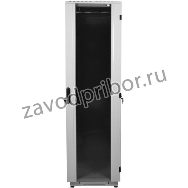 Шкаф серверный ЦМО (ШТК-М-42.6.8-1ААА-9005) напольный 42U 600x800мм пер.дв.стекл задн.дв.стал.лист 2 бок.пан. 550кг черный