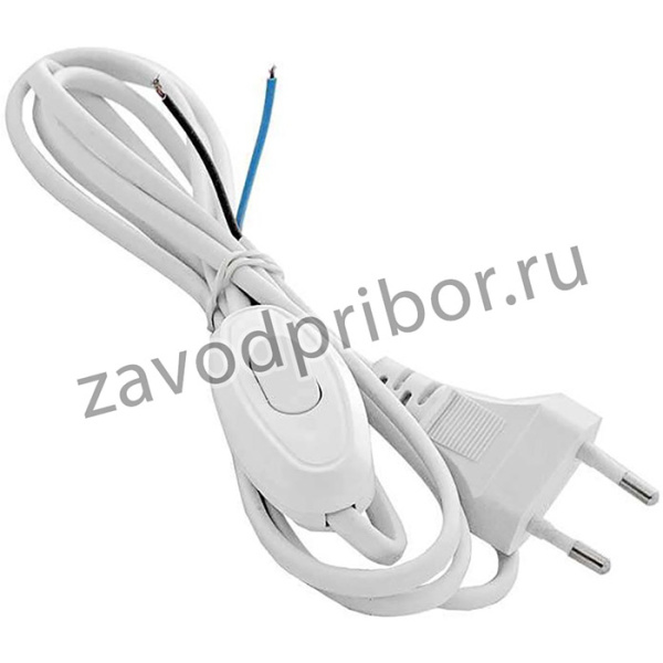 Шнур с электр. вилкой и прох. выкл. 1.7м (ШВВП-ВП 2х0.75) бел. UNIVersal А1060