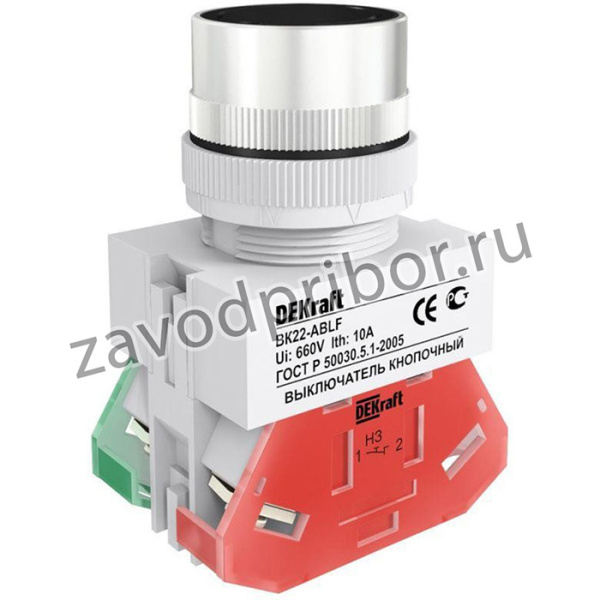 Выключатель кнопочный ABLF ВК-22 d22мм 220В черн. DEKraft 25012DEK