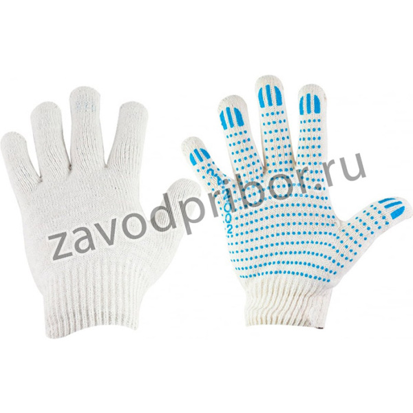 Перчатки Х\Б 10 класс вязки, 4-х нитка, с ПВХ, 24-2-002