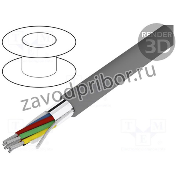 1218C-SL005, Провод, Alpha Essential C&C, 8x24AWG, фольга Al-PET, ПВХ, 300В
