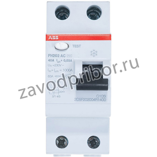 Выключатель дифференциального тока УЗО 2п 40А 30мА FH202 2CSF202004R1400