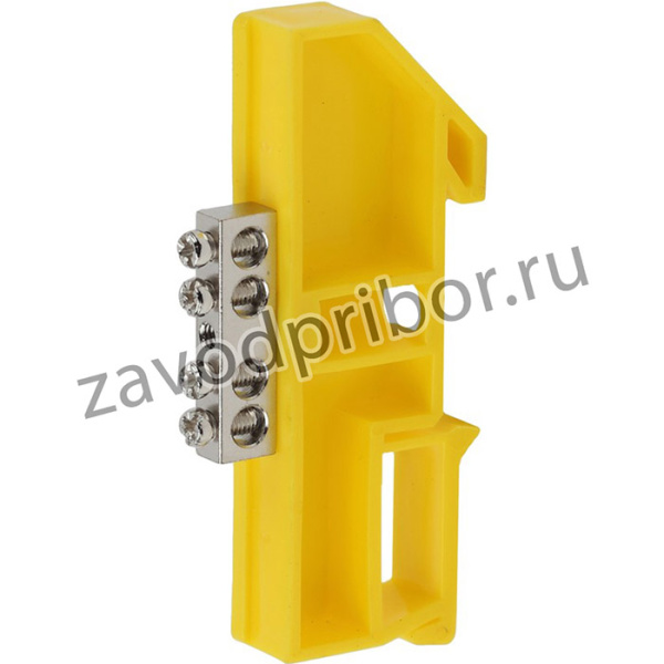 Шина ЭРА NO-222-89-1 PE земля на DIN-изоляторе ШНИ-6х9-4 никелированная Д-Желтый Б0044138