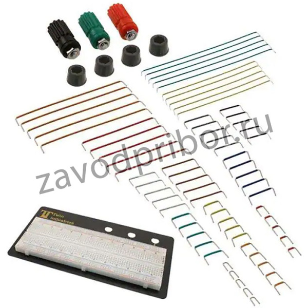 TW-E41-102B, ABS Plastic 830 Tie Point Breadboard with 70 Piece Wire Kit and Binding Posts