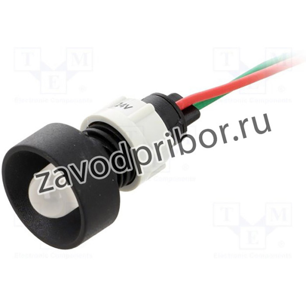 LW-D10-24AC/DC, Индикат.лампа: LED, вогнутый, 24ВDC, 24ВAC, Отв: d13мм, IP40